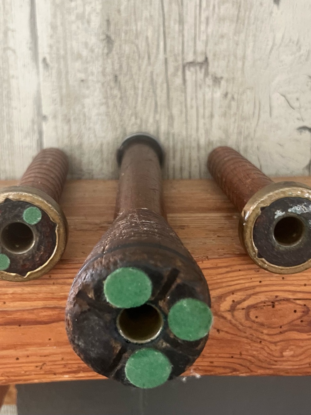 Vintage Wooden Bobbins used as Candle Holders - Picture 7 of 9